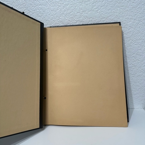 Vintage Leather Bound Unused Scrapbook Black Red Gold - Picture 4 of 7